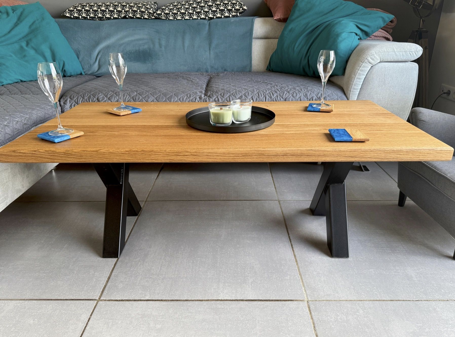 table basse en chêne massif