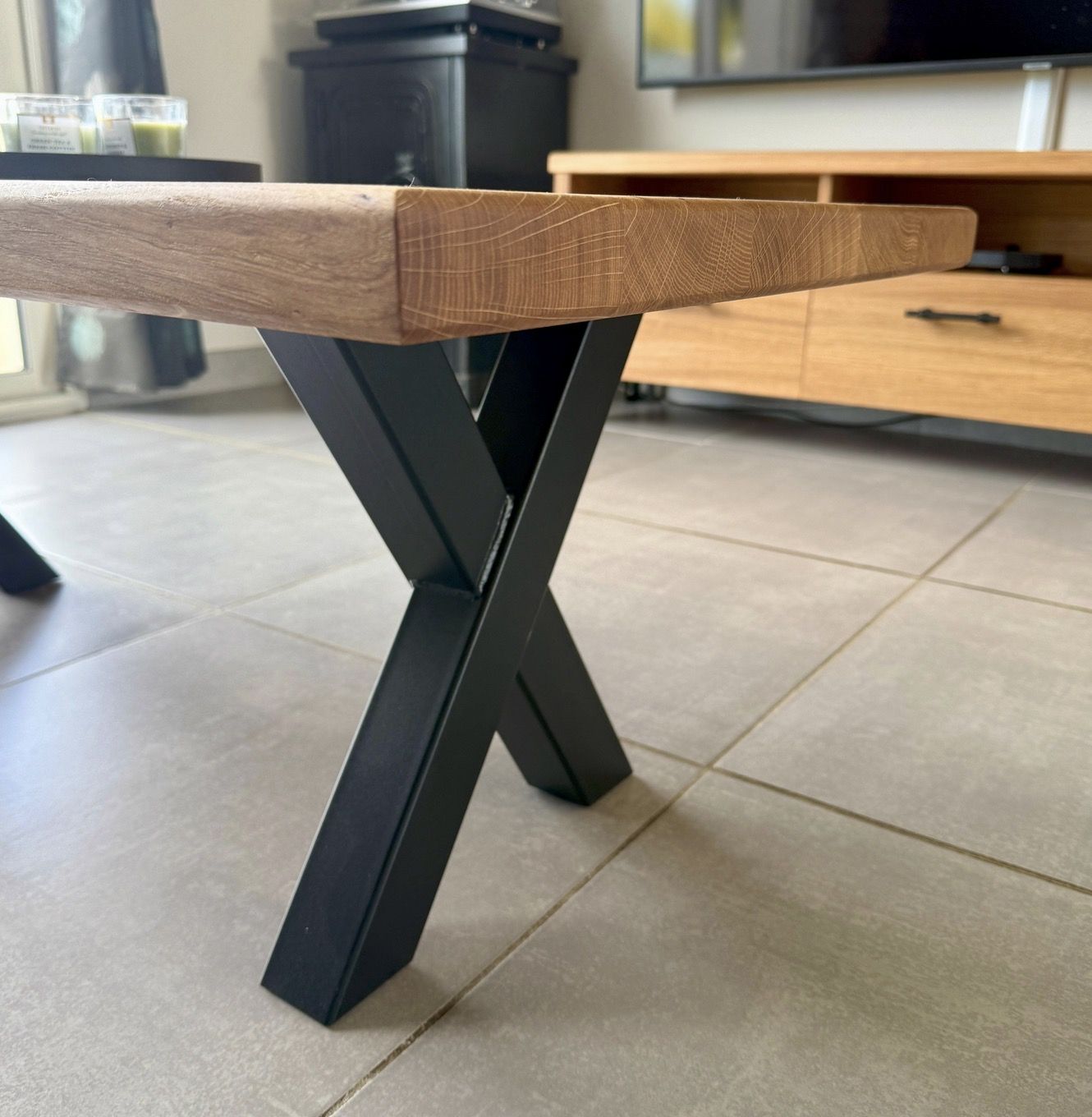 table basse en chêne massif